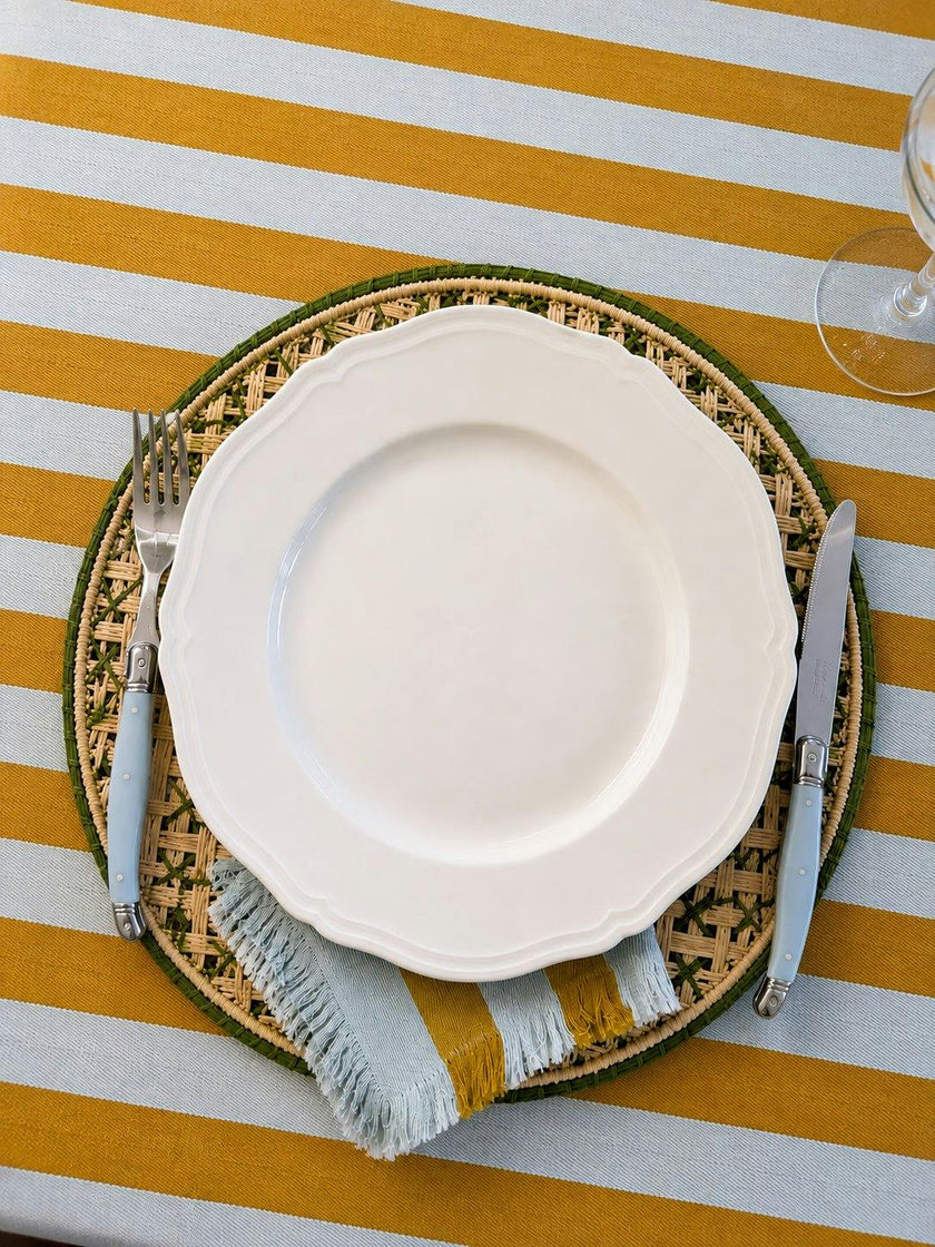 Lido Stripe Tablecloth in Sole