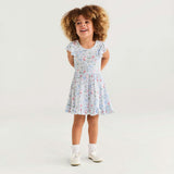 Gail Tie Back Ruffled Twirl Dress
