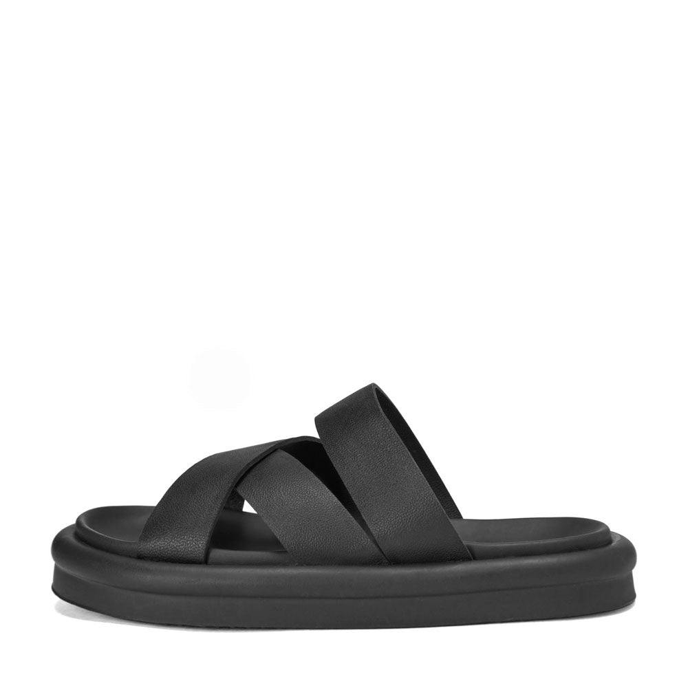 Cove Leather Cross-Over Strap Sandals