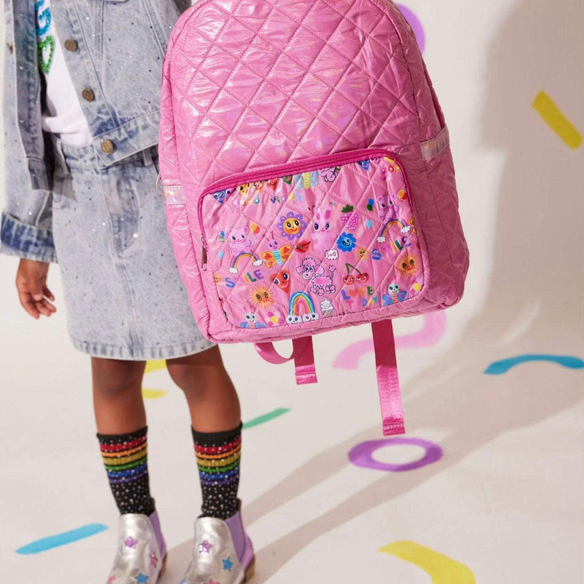 Doodle Art Quilted Backpack