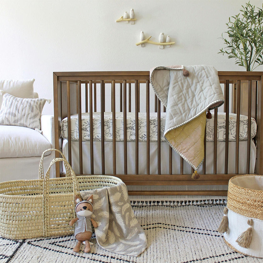 Ezra Woodland Animal Cotton Fitted Crib Sheet