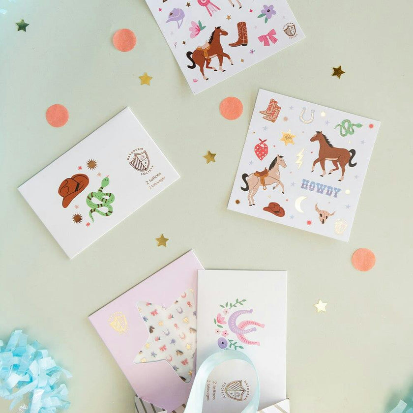 Wild West Cowboy Temporary Tattoos