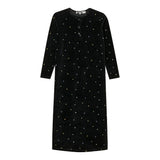 Dot Print Velour Dress