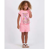 Girls French Terry Top & Short | Glitter Cheetah