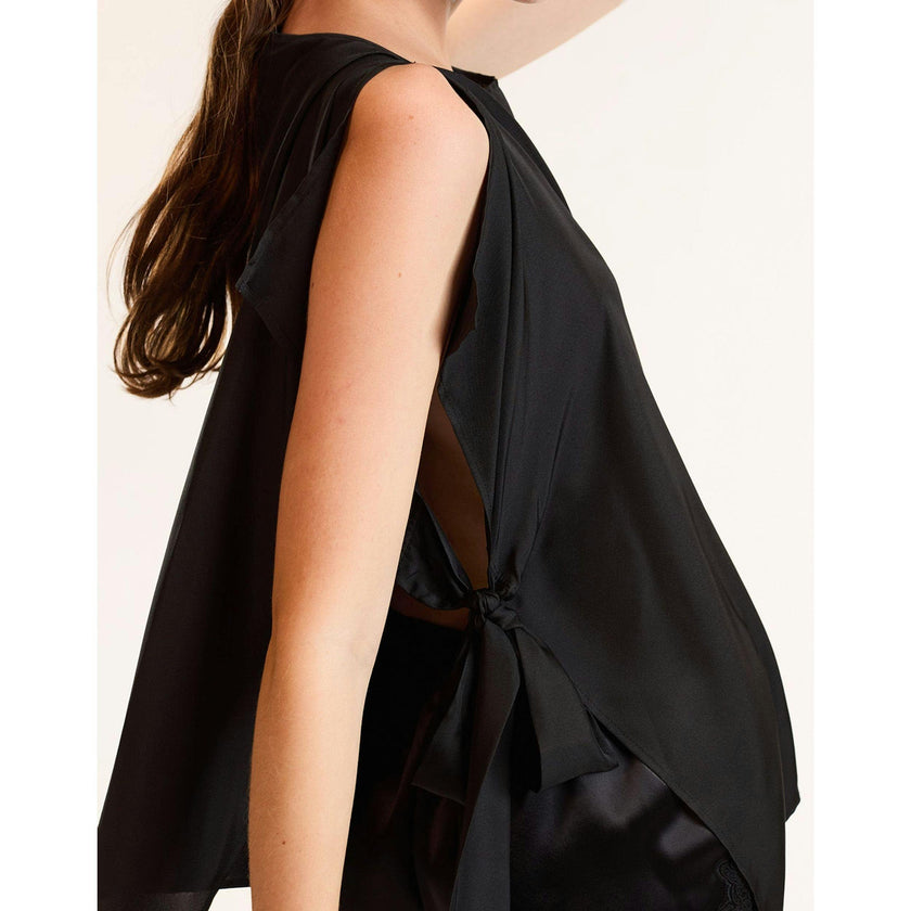 Windswept Tie Top, Black