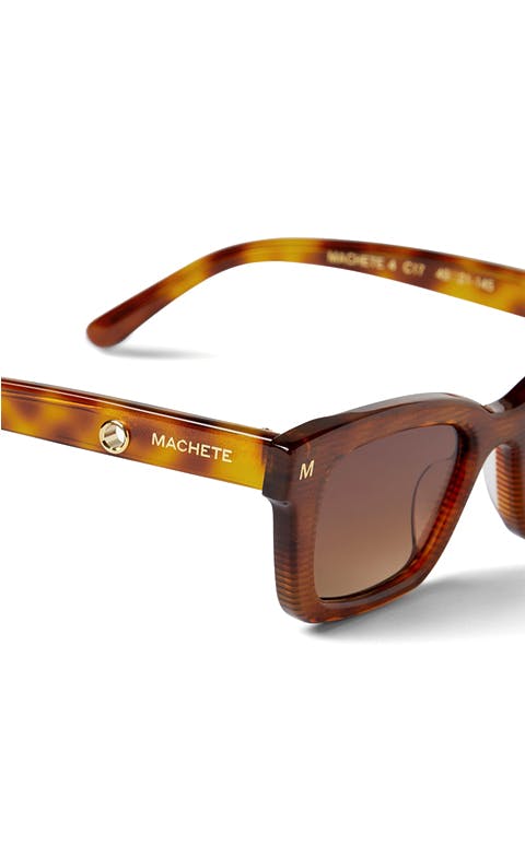 Ruby Sunglasses in Dark Tortoise Stripe