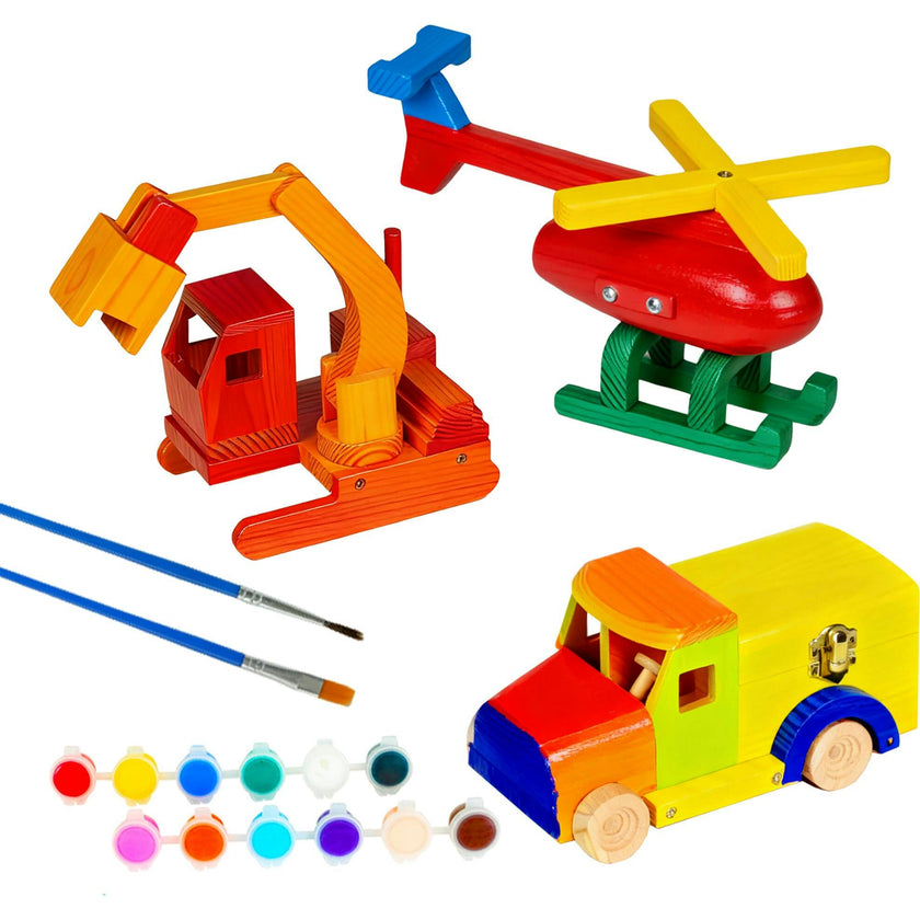 3-Piece Wood Building Toy Kit