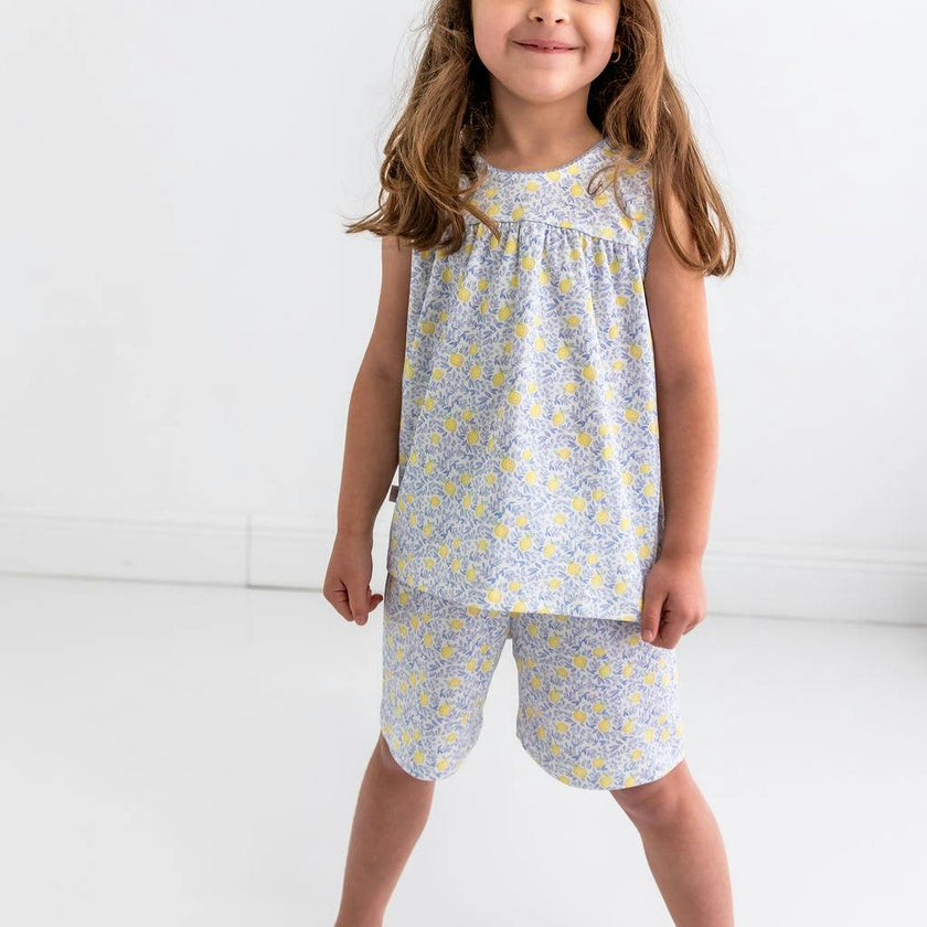 Lemons Girls Pima Cotton Short Pajama Set