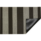 Bold Stripe Shag Floor Mat, Grey