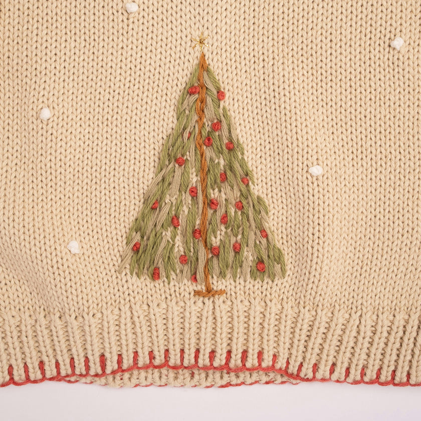 Christmas Tree Sweater in Taupe