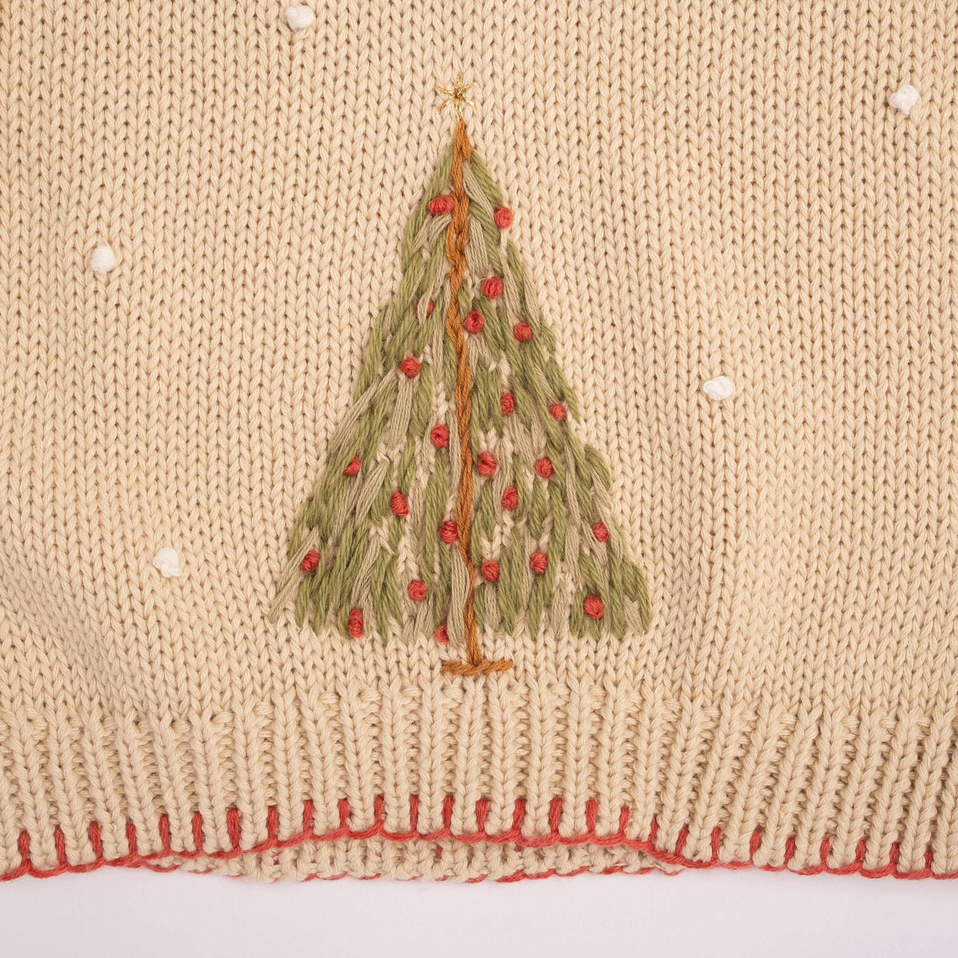 Christmas Tree Sweater in Taupe