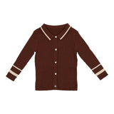 Classic Collar Contrast Stripe Cardigan