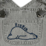 BONTON Soft Grey Embroidered Icare Baby Overalls
