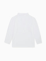 White Marco Boy Long Sleeve Polo Shirt