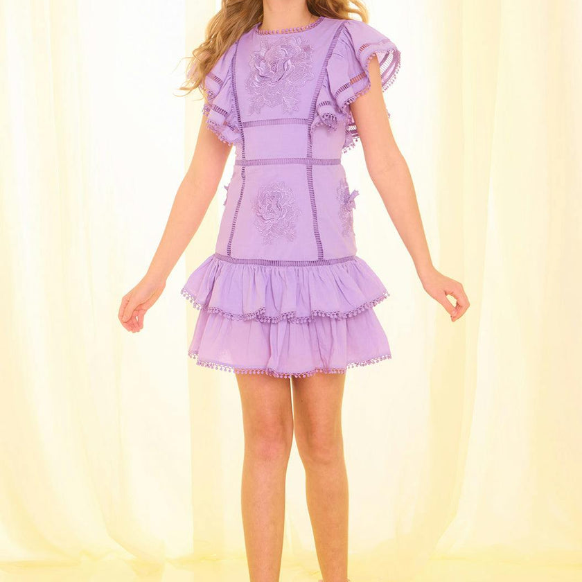 Carloyn Frill Cotton Mini Dress