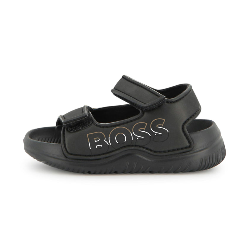 Black BOSS Velcro Sandals