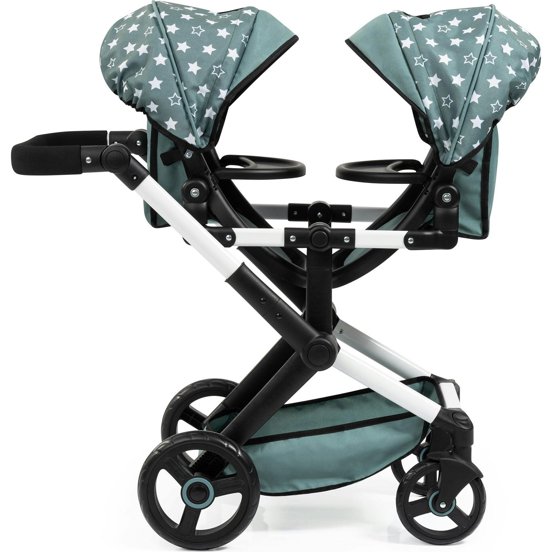 Bayer Design Dolls: Pram Xeo Twin - Green & White Stars