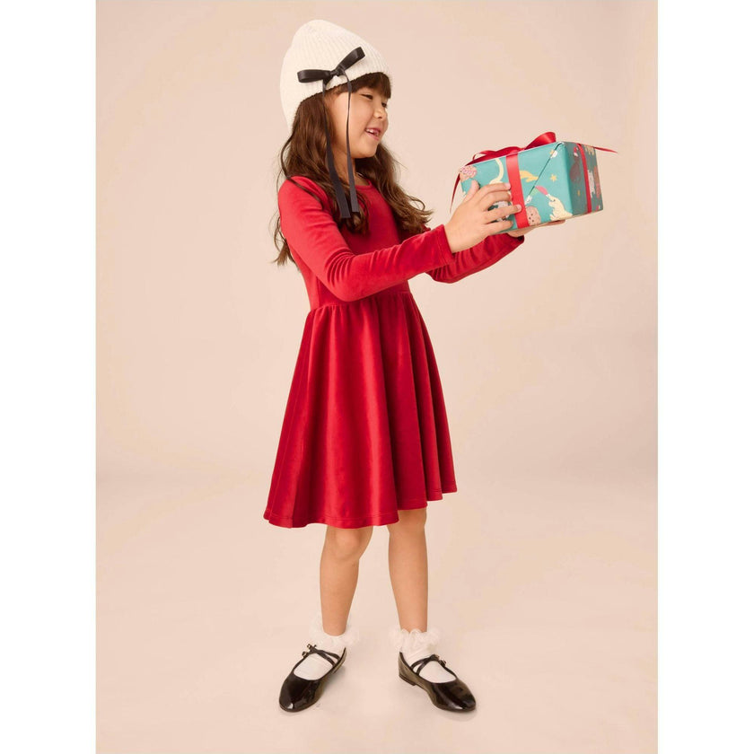 Velour Ballet Dress, Red