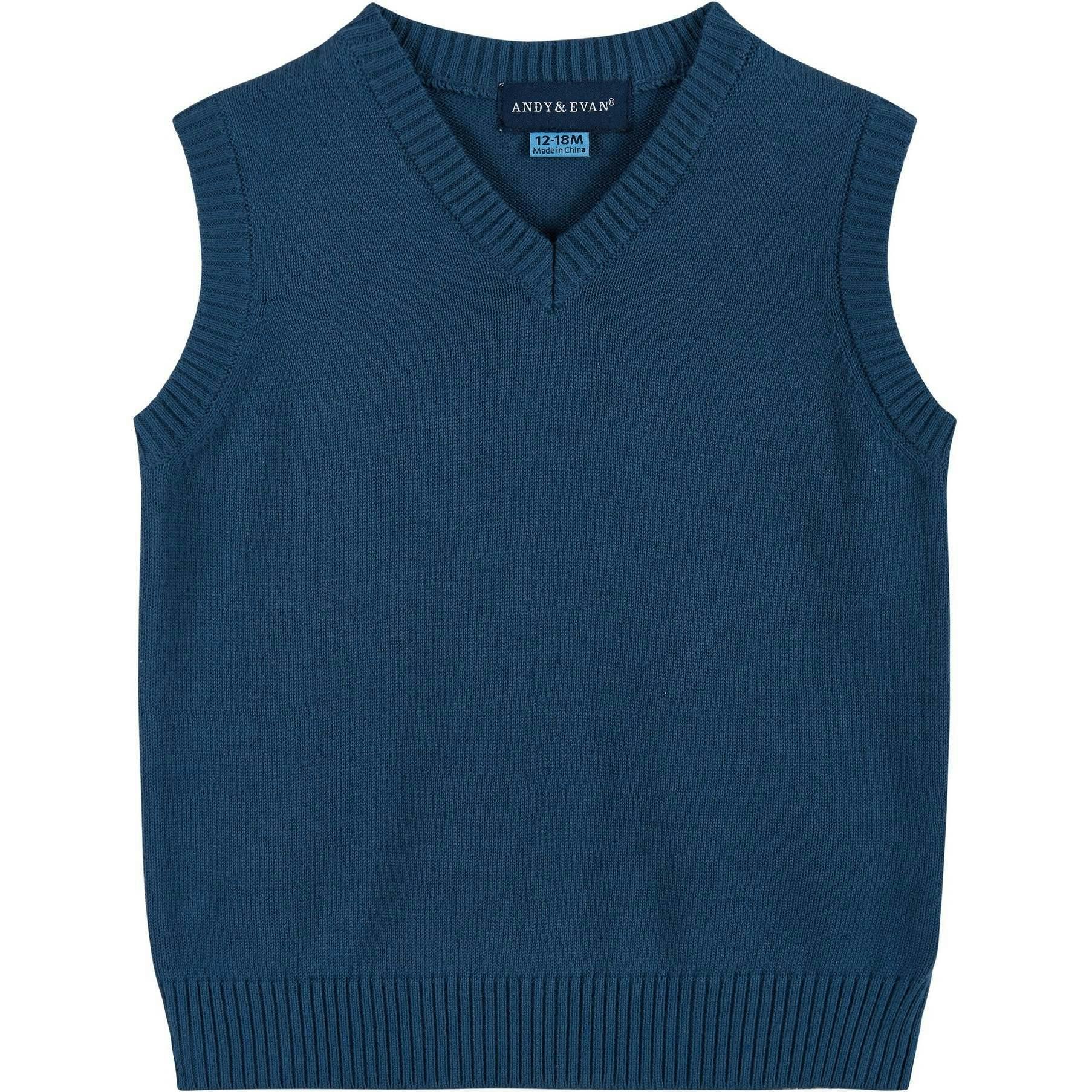Infant Boys 4-Piece Vest Set | Navy & Khaki Plaid
