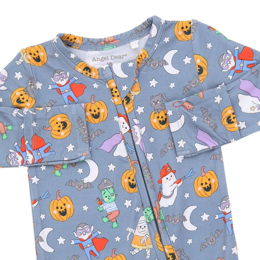 Halloween Monster Dress Up Blue - 2 Way Zipper Footie