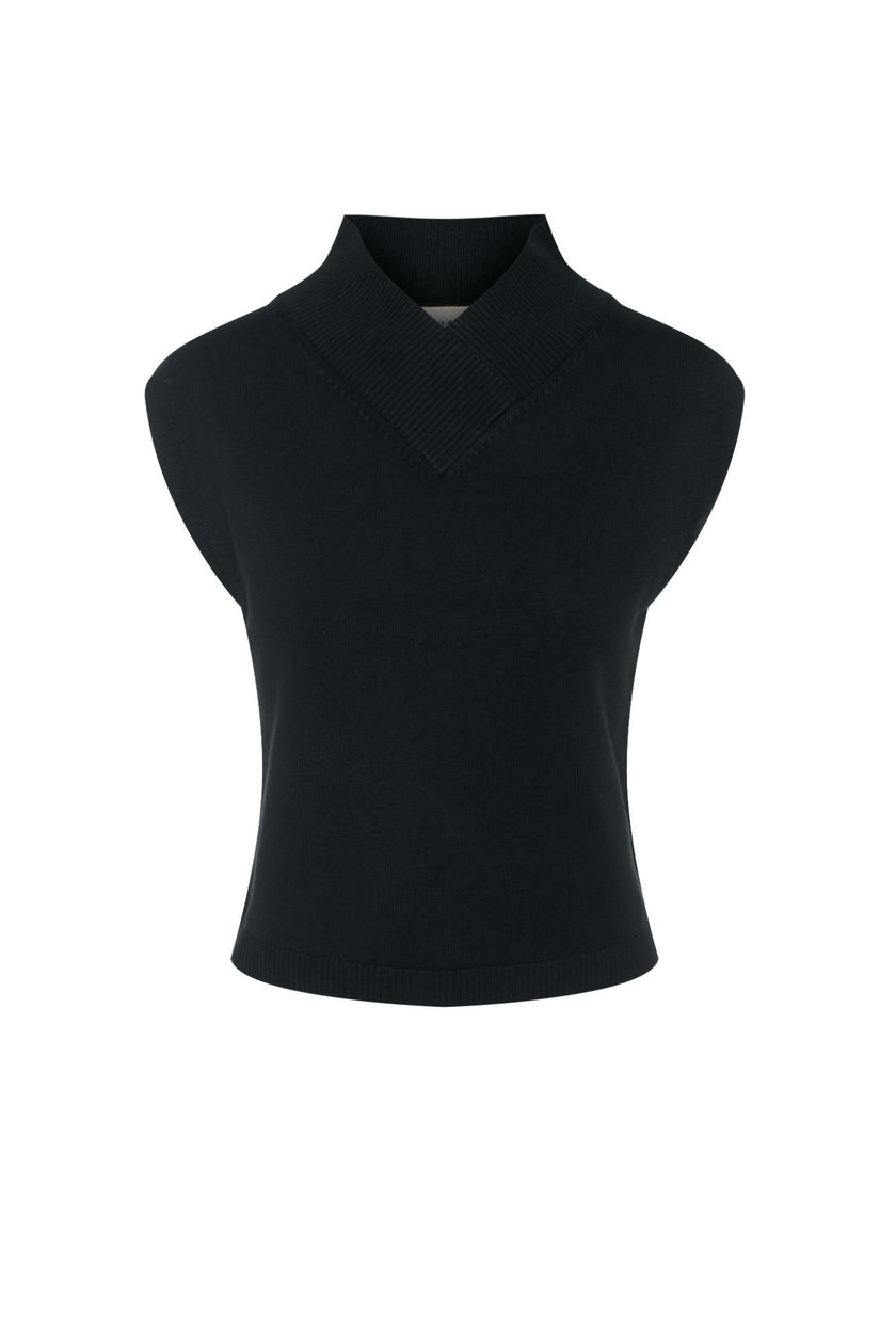 High V-neck Knit Vest