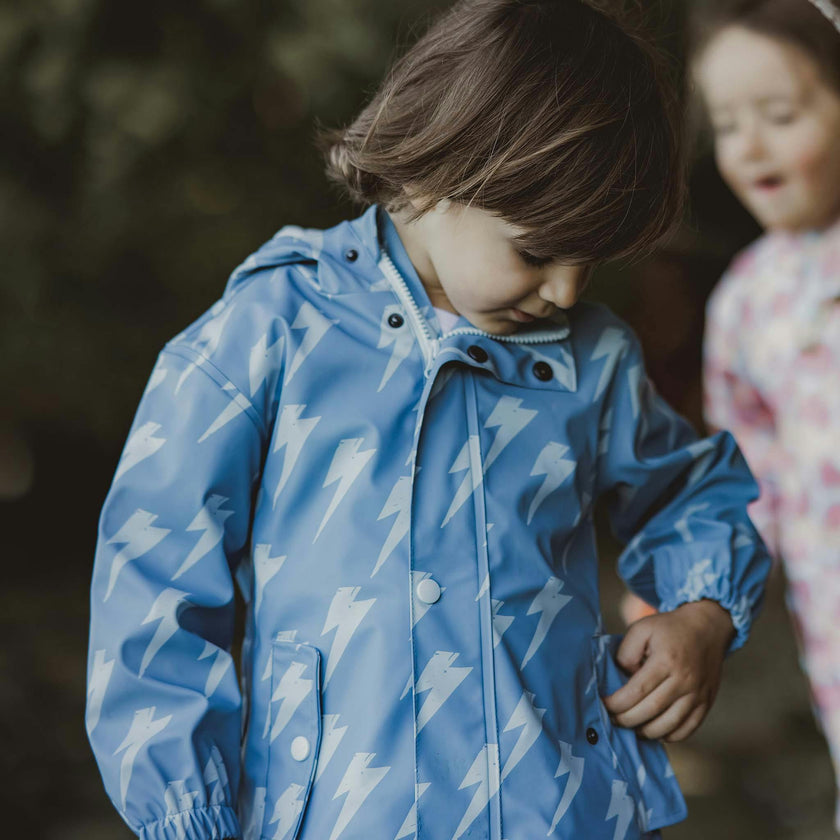 Recycled Waterproof Raincoat, Blue