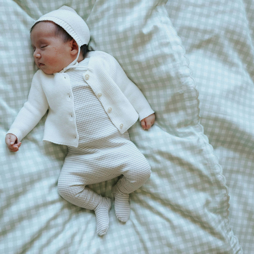 Picnic Gingham Baby Duvet Set - Green