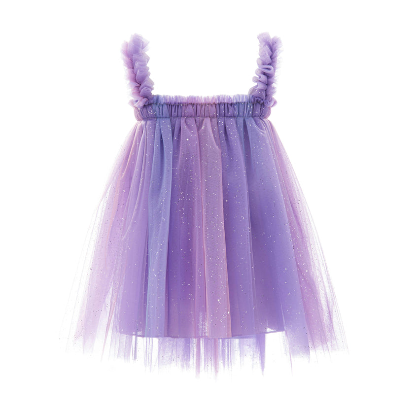 Purple Serenya Glitter Tulle Dress