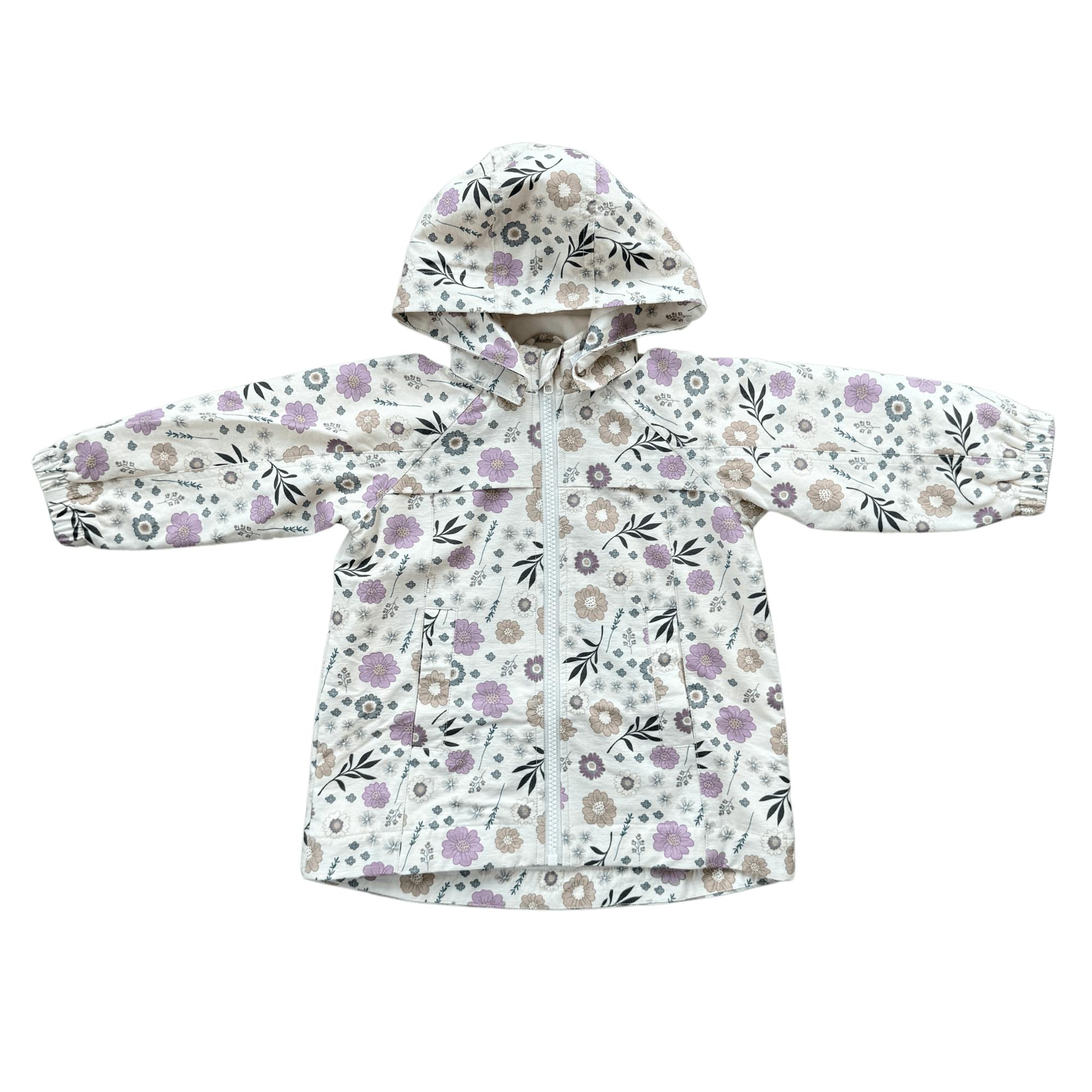 Girls Cotton Jacket in Winter Floral