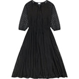 Women's Solange Pop Over Dress Midi Length, Black