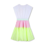 White & Color-Block Kids’ Dress