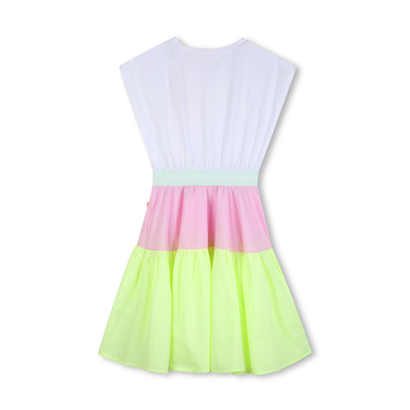 White & Color-Block Kids’ Dress