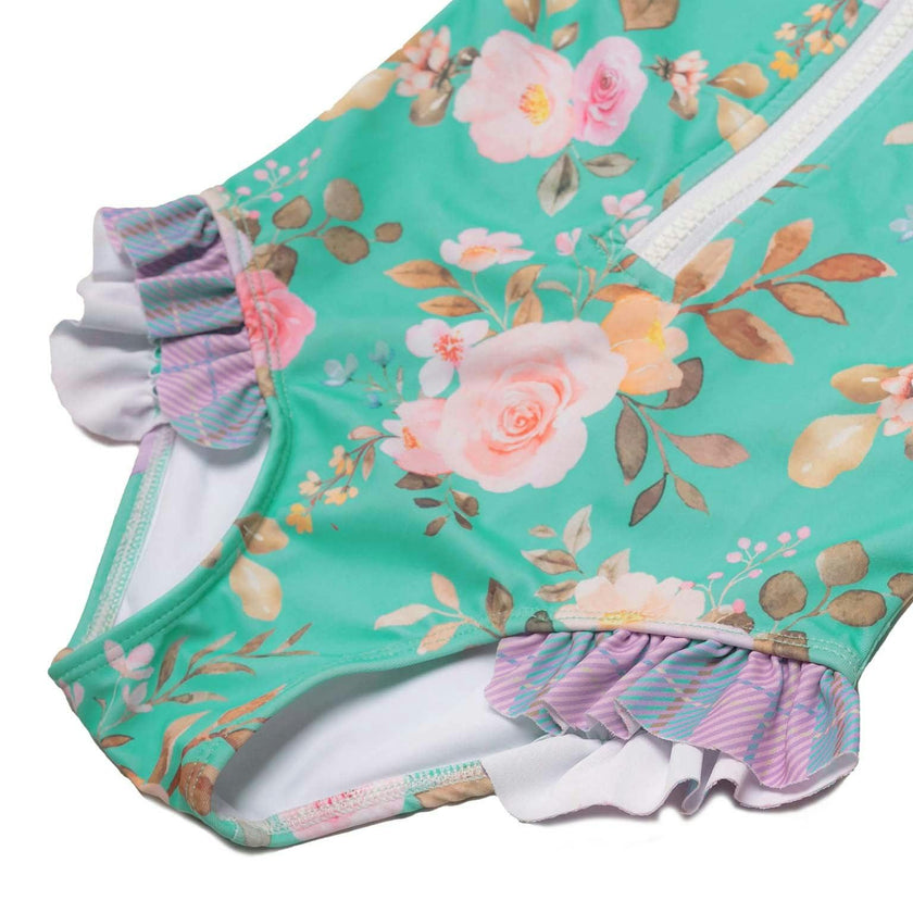 Long Sleeve Zip One Piece Swimsuit