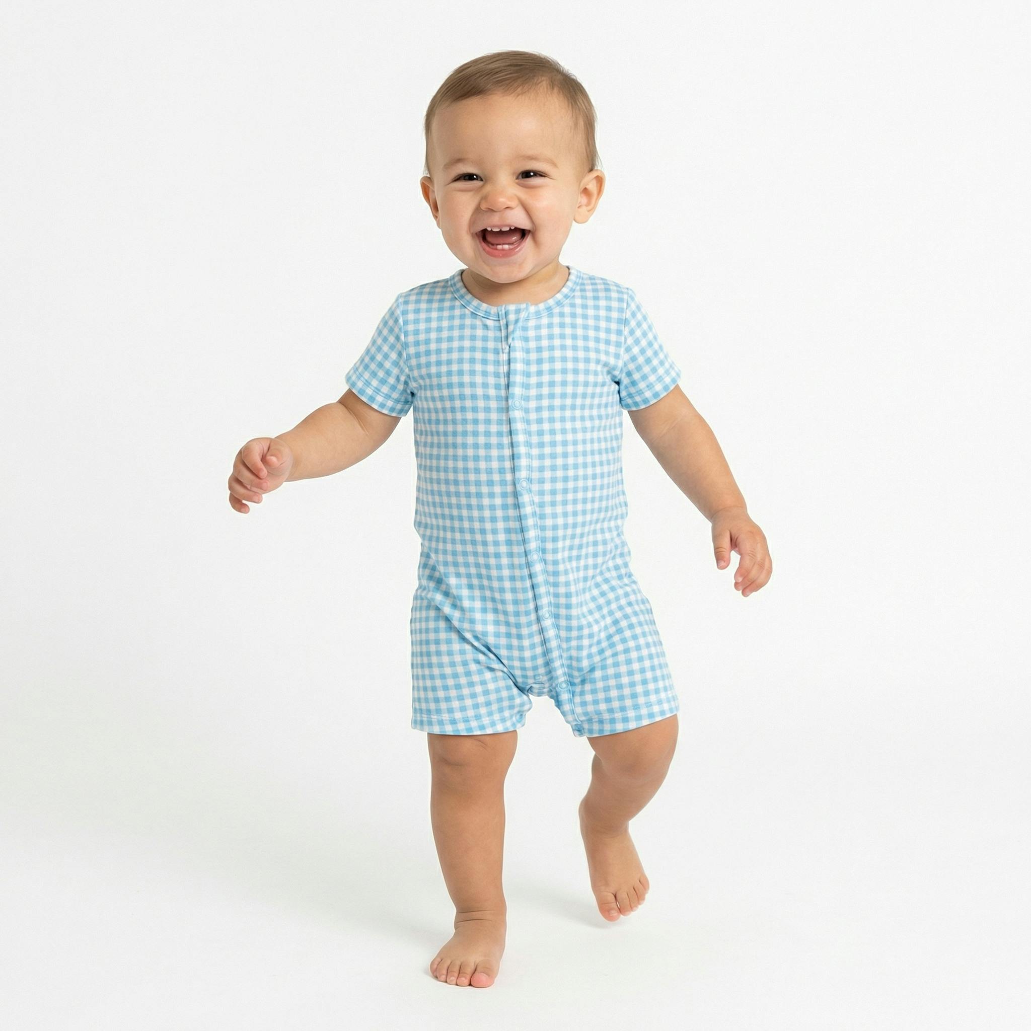 Harbor Gingham Short Sleeve & Shorts Bamboo Sleeper