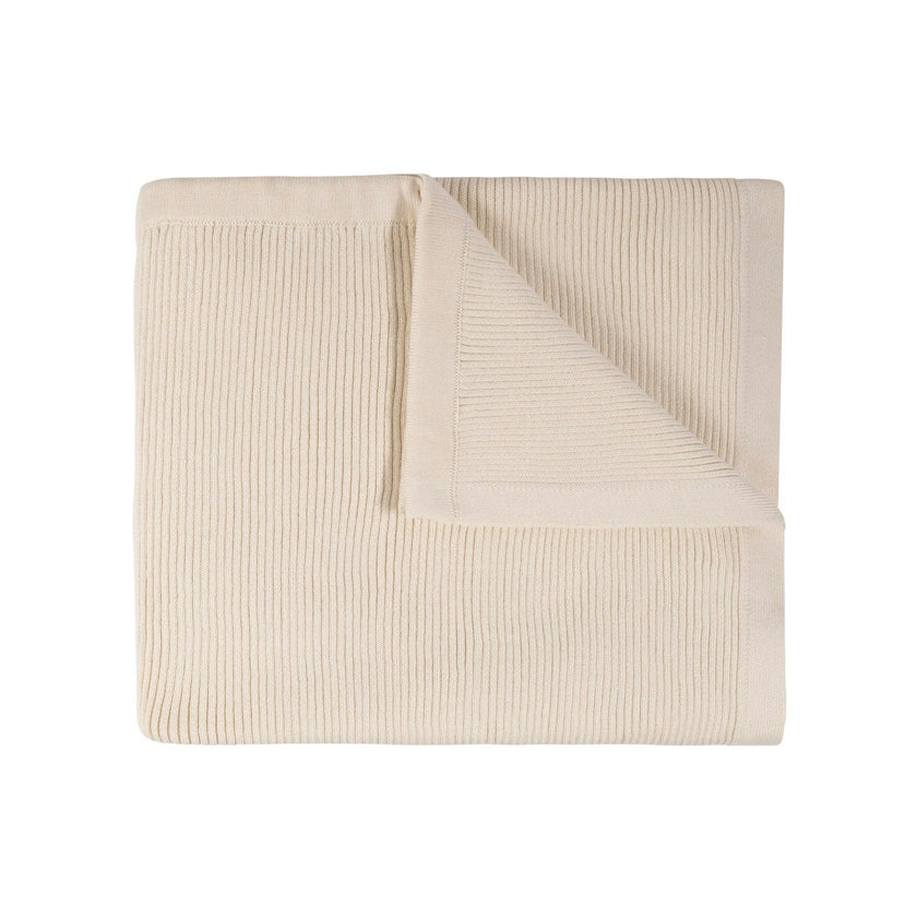 Ribbed Knit Blanket Ecru