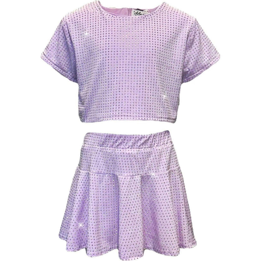 Taylor Crystal 2-Piece Top & Skirt Set