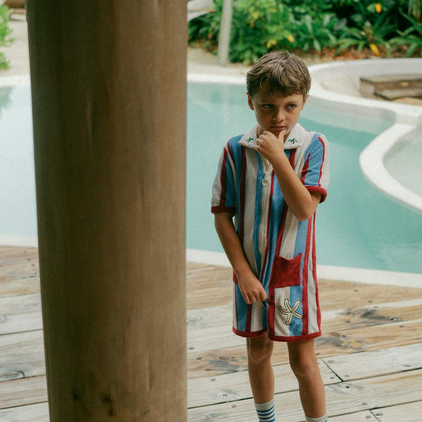 children's terry jumpsuit - marina stripes