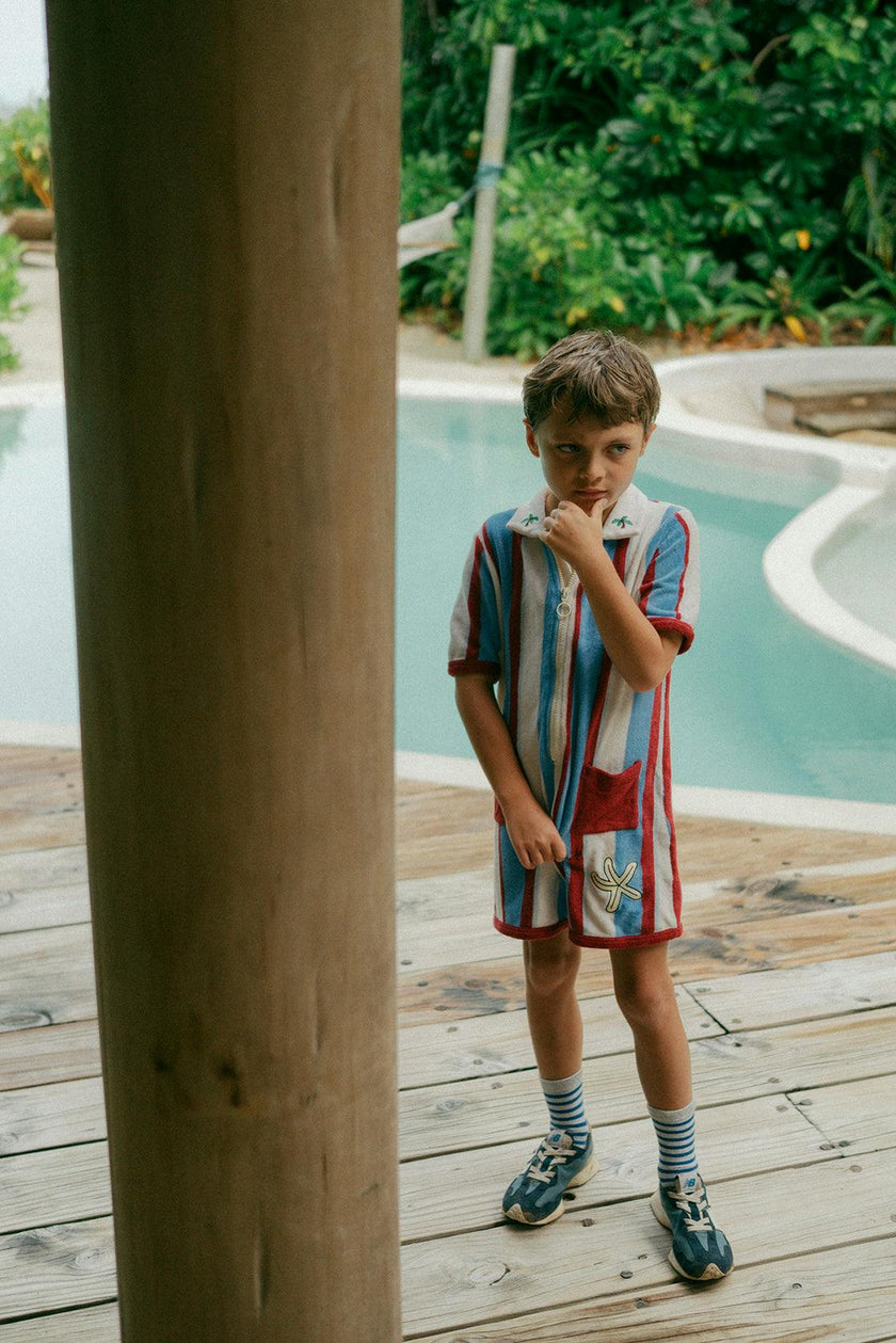 children's terry jumpsuit - marina stripes