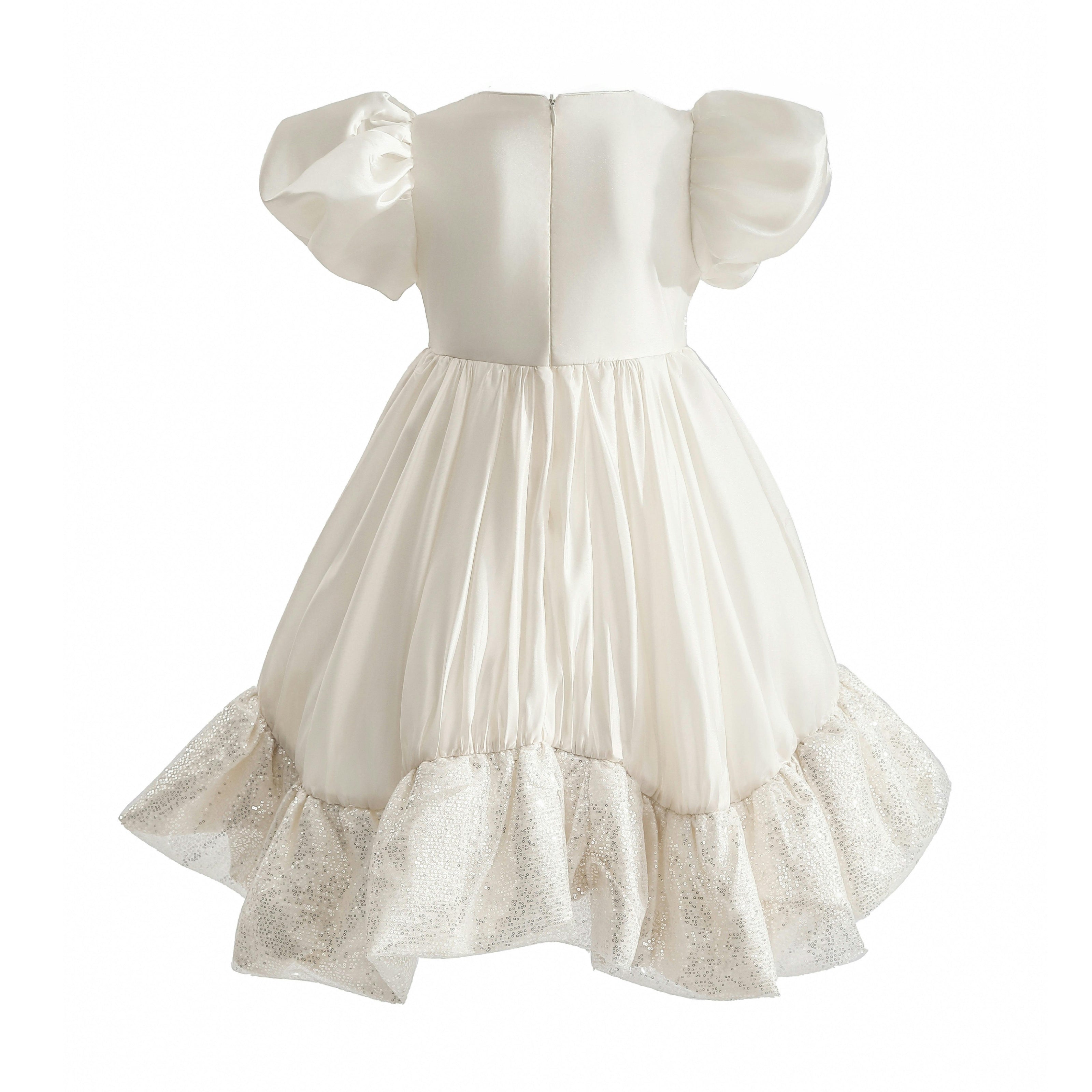 Cream Aurora Glitter Party Dress