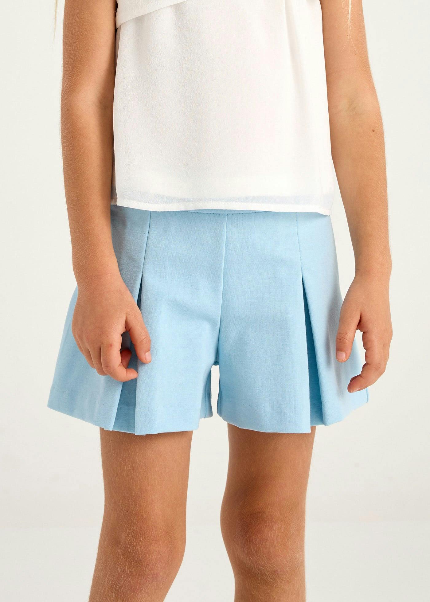 Sky Button Shorts