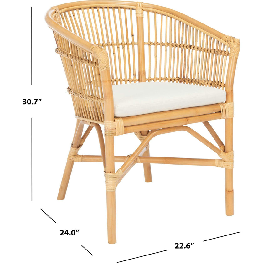 Olivia Rattan Accent Chair with Cushion