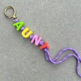 AUNT Keychain Bag Charm, Purple