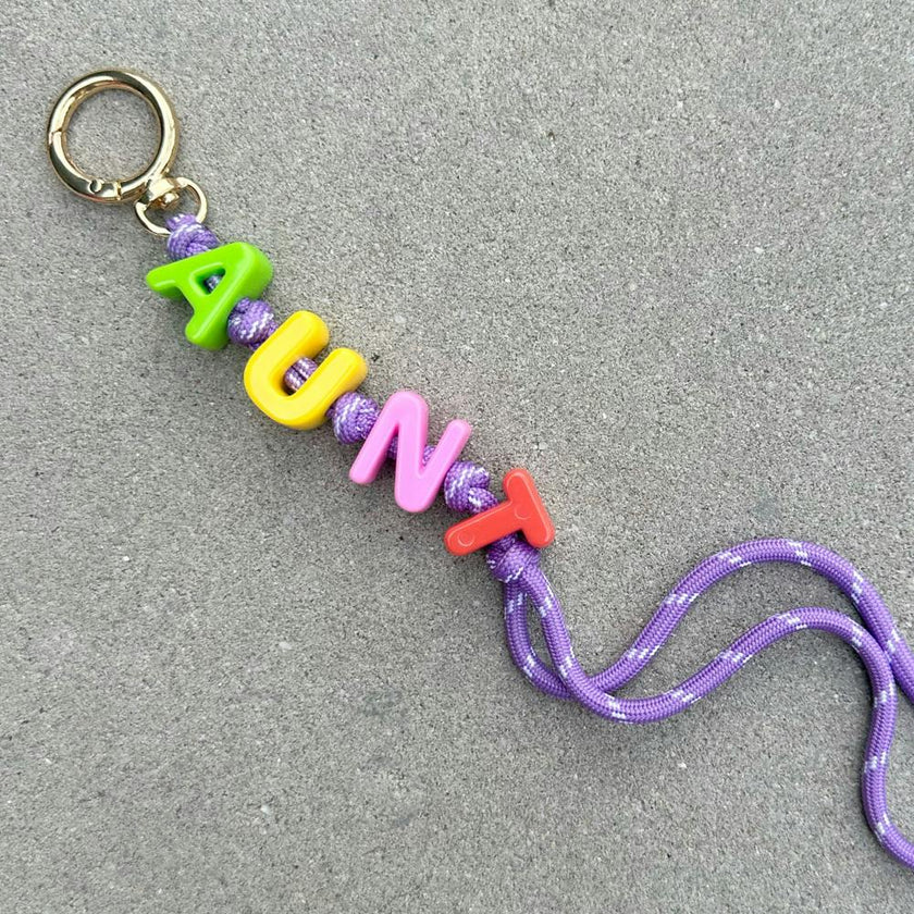 AUNT Keychain Bag Charm, Purple