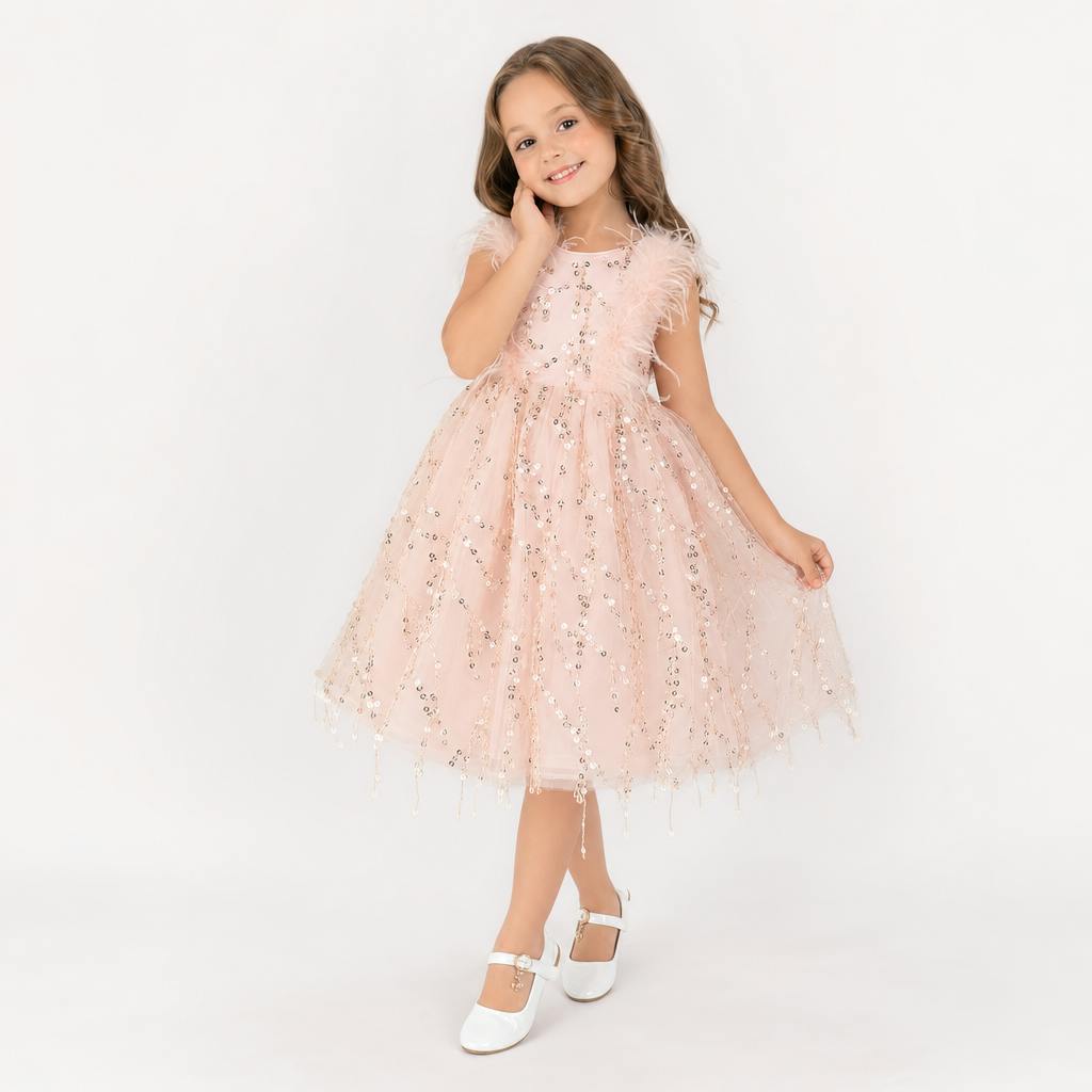 Sparkly Feather Fairy Tulle Dress