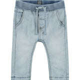 Elastic Waistband Drawstring Jeans