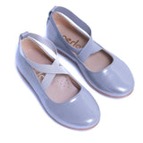 Toddler Silver Satin Ballerina Flats