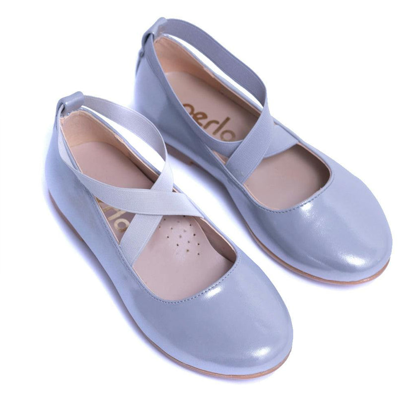Toddler Silver Satin Ballerina Flats