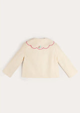 Wildflower Embroidered Statement Collar Jacket in Cream (4-12yrs)