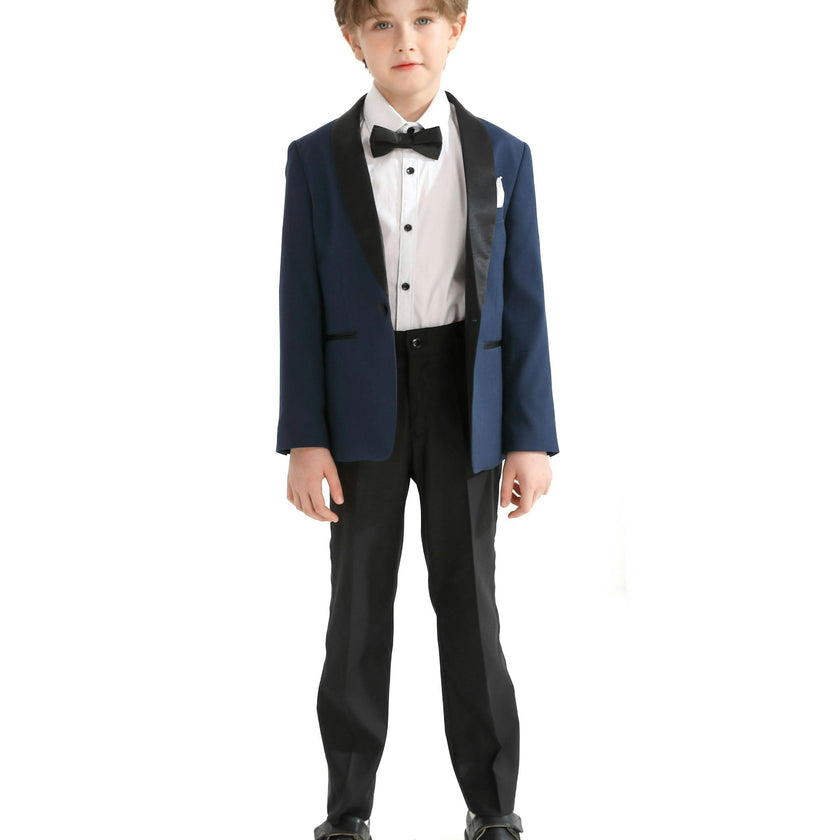 Navy Moustache Shawl Lapel Tuxedo Set