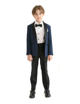 Navy Moustache Shawl Lapel Tuxedo Set